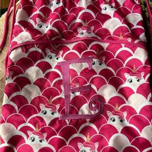 Girls embroidered cinch sack bag